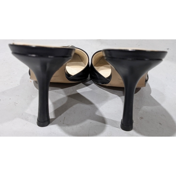 Albert Nipon Leather Heeled Mules Shoes - Picture 5 of 8